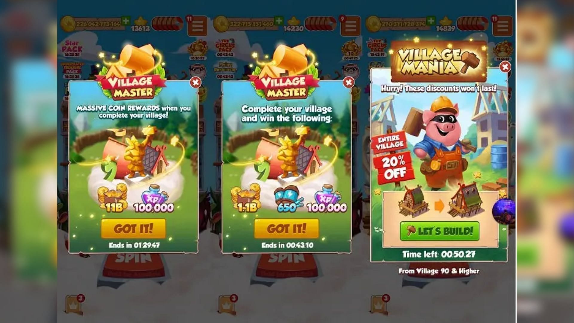Redeeming daily links is the best way to obtain free spins (Image via Moon Active)